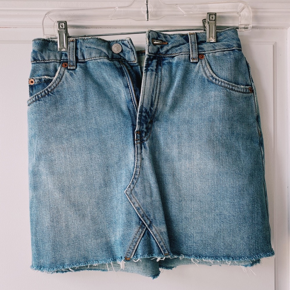 topshop blue denim skirt